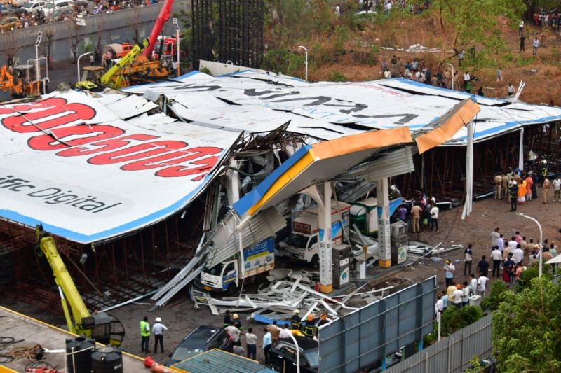 Billboard Collapses Near Pune Due To Strong Winds Three Days After